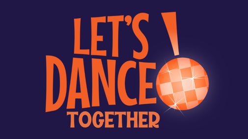 The words 'Lets Dance Together' in large letters on a purple background